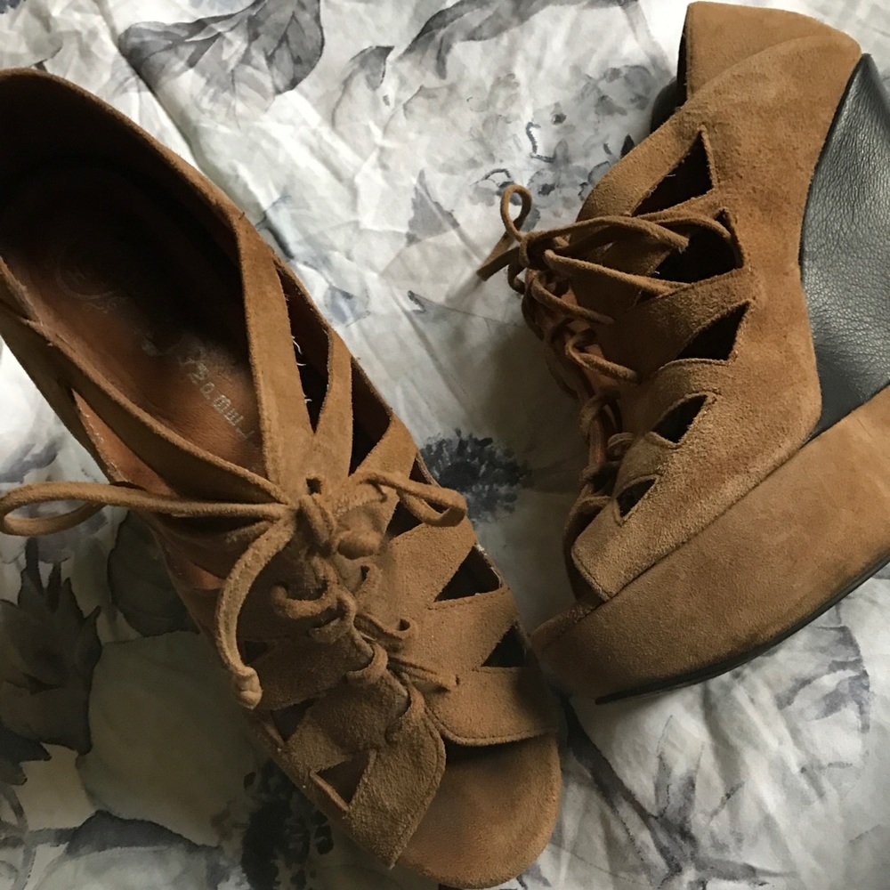 Jeffery Campbell suede wedges
